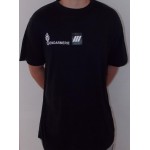 T-shirt Noir Floqué avec grade (coton)