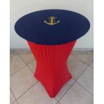 Housse Mange Debout Rouge avec Chapeau Brodé Bleu Marine par 5
