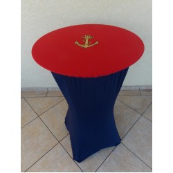 Housse Mange Debout Bleu Marine avec Chapeau Brodé Rouge par 5