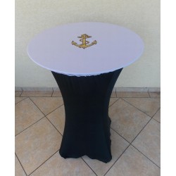 Housse Mange Debout Noir avec Chapeau Brodé Blanc par 5