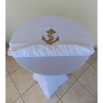 Housse Mange Debout Blanc avec Chapeau Brodé Blanc par 5