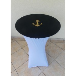 Housse Mange Debout Blanc avec Chapeau Brodé Noir par 5