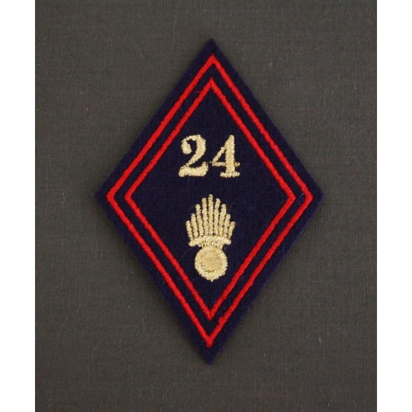 Losange 24 Régiment d’Infanterie Sous-officiers / officiers (VENDU PAR DEUX)