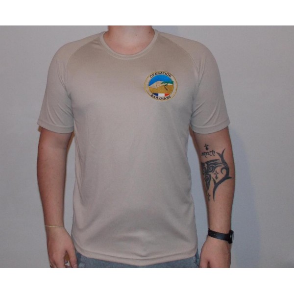 T-shirt SPRINTEX  Sable avec Écusson Opération Barkhane personnalisé