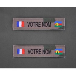 Bande patronymique sur feutre noir avec drapeau France (par 2)