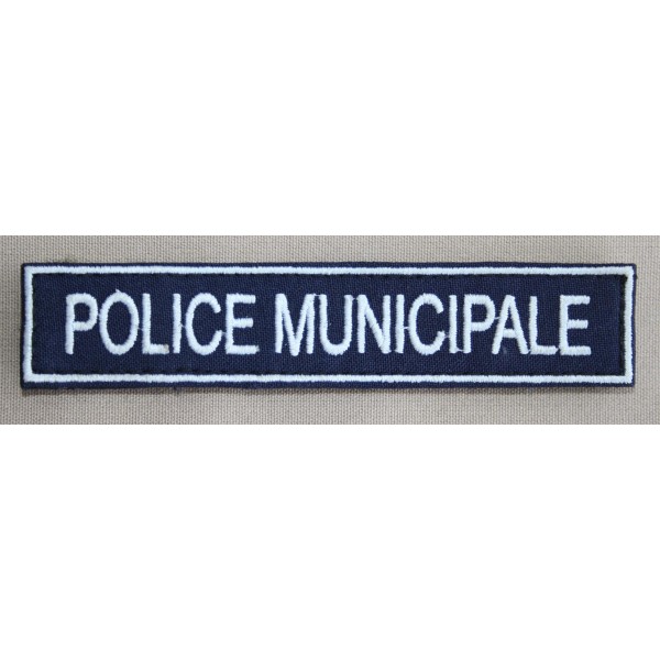 Bande Patro "POLICE MUNICIPALE" fond bleu (à l'unité)