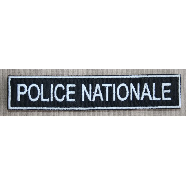 Bande Patro "POLICE NATIONALE" sur fond noir (à l'unité)