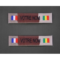 Bande patronymique sur feutre noir avec drapeau France (par 2)