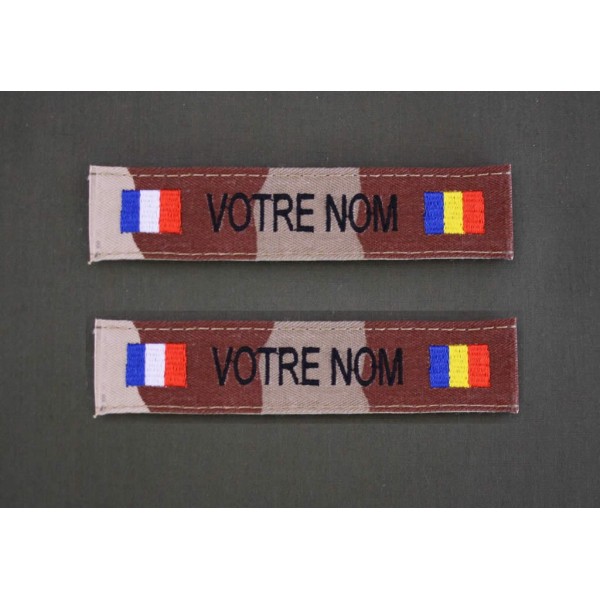 Bande Patro Sable Bariolé avec Drapeau France / Tchad ( par 2 ) Bande Patro Sable Bariolé avec Drapeau France / Tchad ( par 2 )